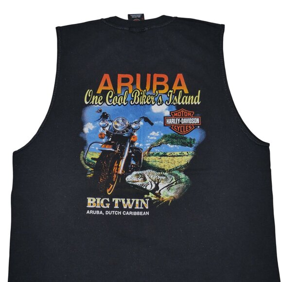 Harley Davidson Men’s Tank Top Size XL (Fits M) Vintage 2001 Rare Big Twin Aruba - Picture 5 of 11